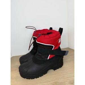 Canada Weathergear Pac Boots Kids Size 4M Black Red Winter Snow Outdoor Warm